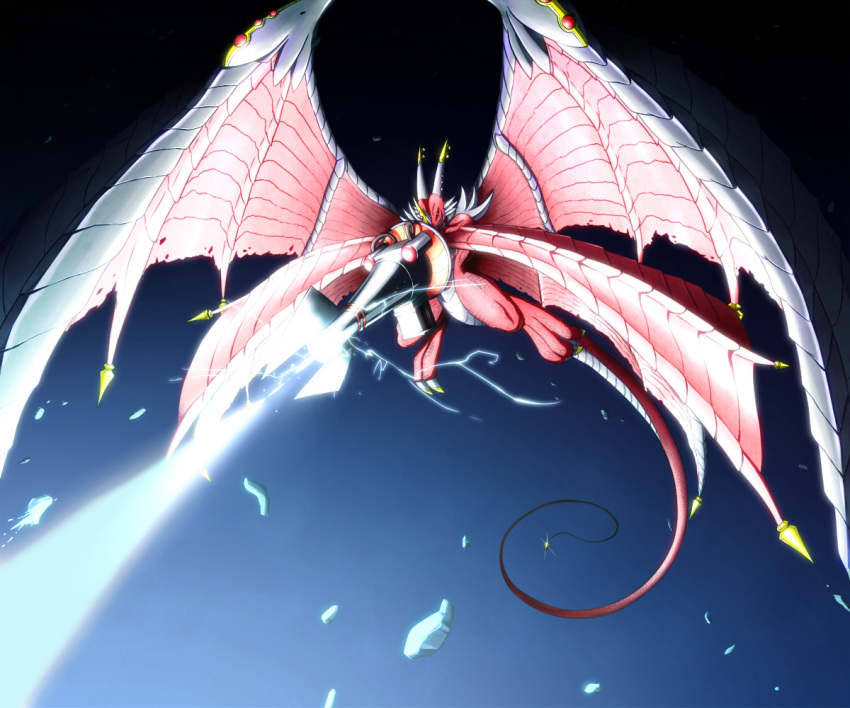 cannon, claws, digimon, dragon, dragon_wings, examon, horns, kazkazkaz