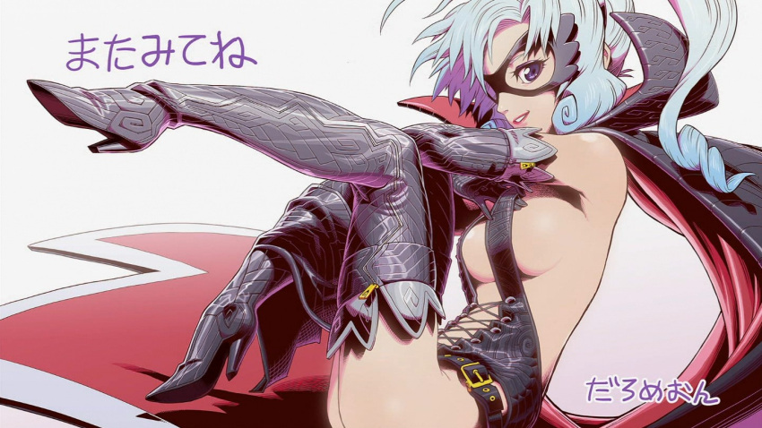 arsene, breasts, cape, daromeon, domino_mask, elbow_gloves, gloves, henriette_mystere