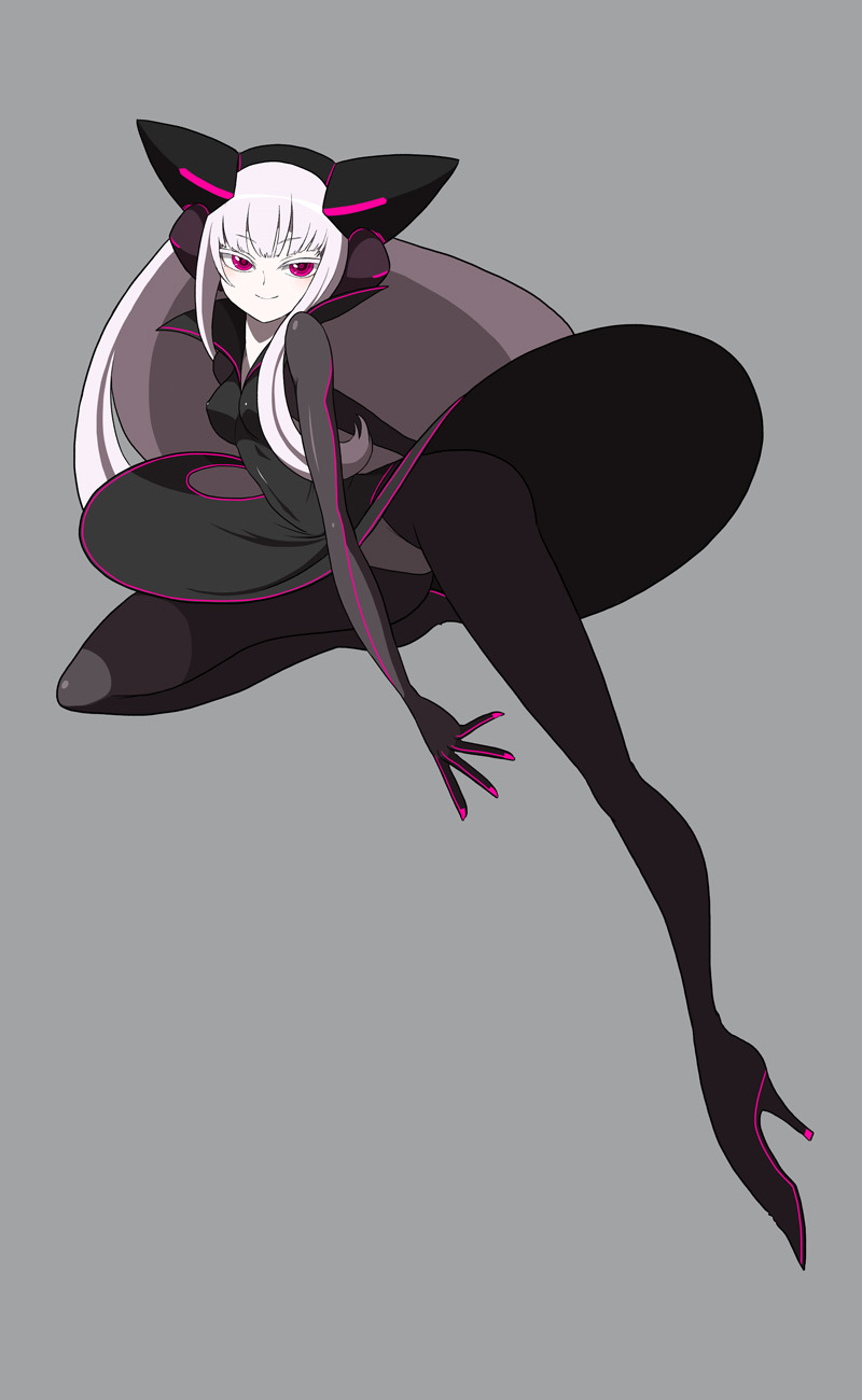 albino, bodysuit, breasts, dress, electro_alice, female, high_heels, highres