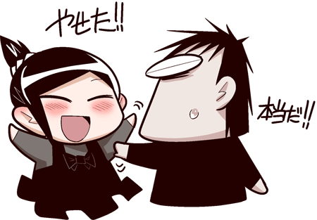 1girl, :d, arms_up, artist_self-insert, black_hair, blush, closed_eyes, comic