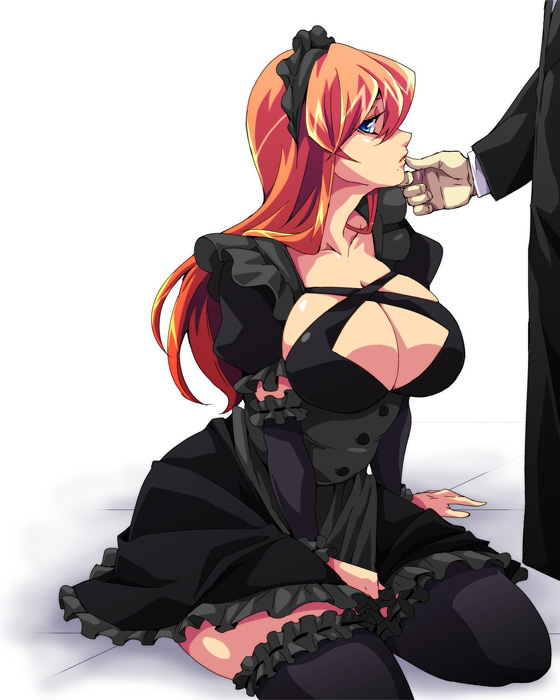 1girl, 81diver, alternate_costume, am_(blackant), arm_garter, arm_support, black_legwear, blue_eyes