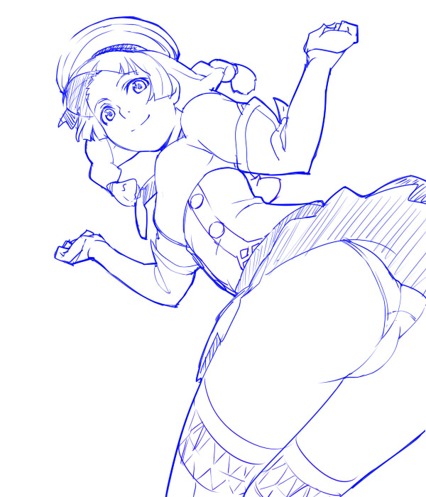 ass, bad_id, dixie_cup_hat, hat, monochrome, monster_hunter, monster_hunter_3_g, panties