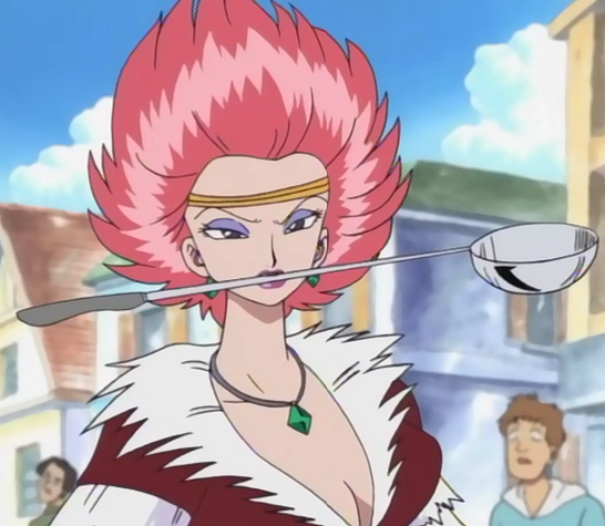 carmen, earrings, lipstick, necklace, one_piece, pink_hair