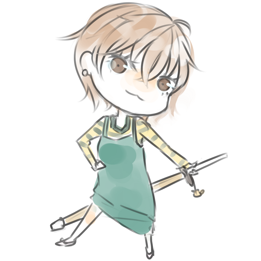 :3, blonde_hair, brown_eyes, brown_hair, cellphone_strap, chibi, chibibro, drawfag