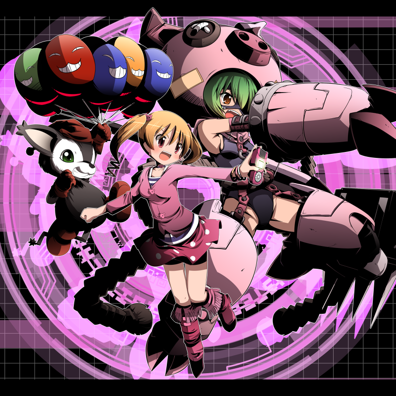 :d, balloon, bike_shorts, blush, boots, cho-hakkaimon, digimon, digimon_xros_wars