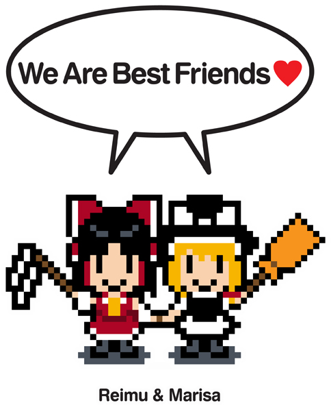 8-bit, black_hair, blonde_hair, bow, broom, detached_sleeves, dress, hair_bow