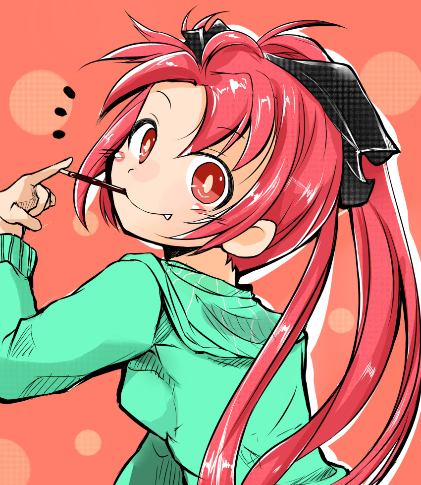 bad_id, blush, bow, face, fang, goyouga-deann, hair_bow, highres