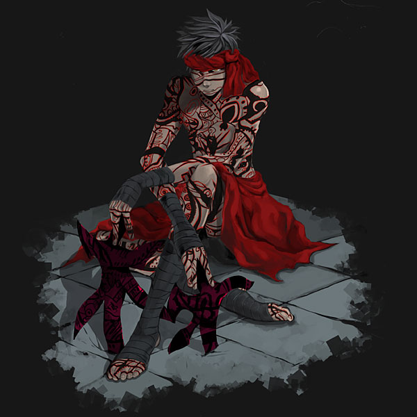 avenger, bad_id, bandana, bandanna, barefoot, black_hair, dagger, dark_skin