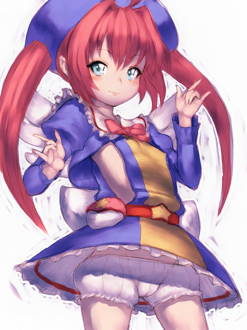 bloomers, blue_eyes, flat_chest, fumio_(rsqkr), humio, light_smile, long_hair, marron_(quiz_magic_academy)
