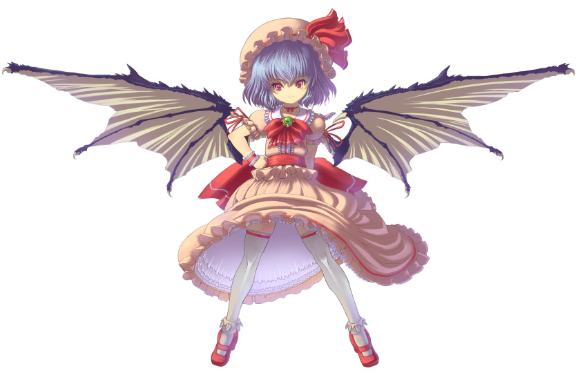 highres, remilia_scarlet, solo, touhou, transparent_background, wings, yy
