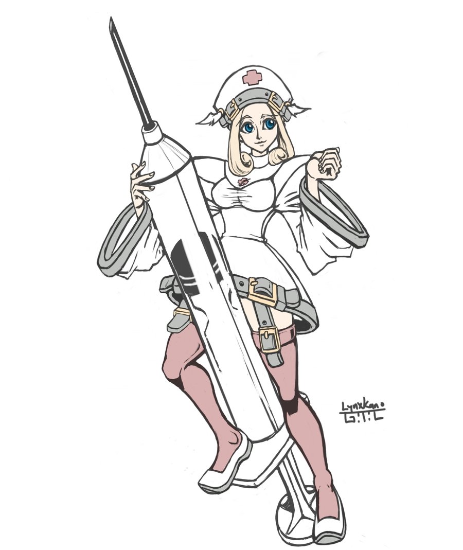 blonde_hair, blue_eyes, breasts, fanny_(guilty_gear), garter_straps, guilty_gear, guilty_gear_petit, hat