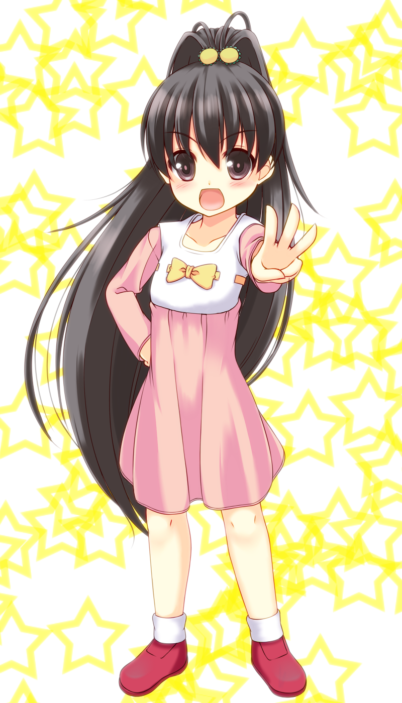 brown_eyes, dress, highres, long_hair, open_mouth, papa_no_iu_koto_wo_kikinasai!, papa_no_iukoto_wo_kikinasai!, ponytail