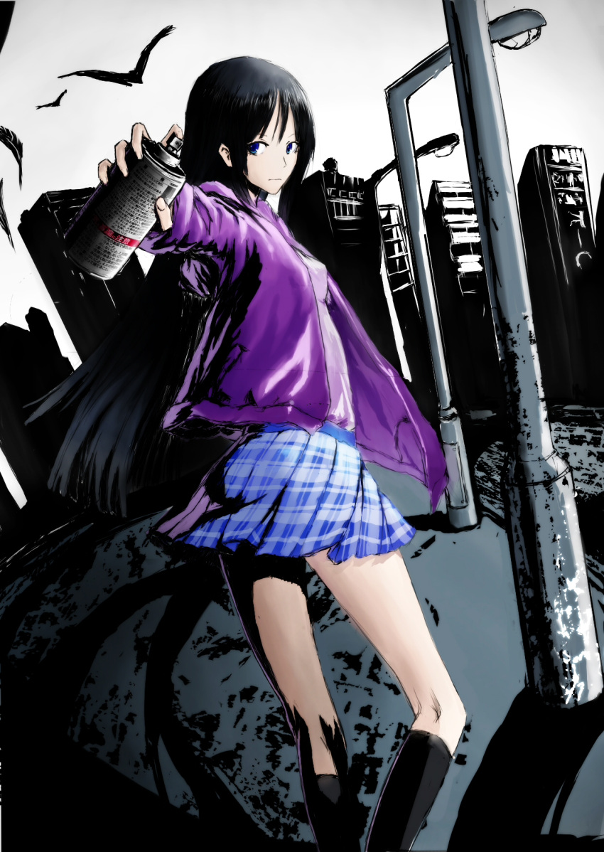 akiyama_mio, alternate_hairstyle, black_eyes, black_hair, blush, highres, hime_cut, k-on!