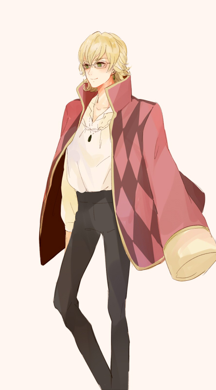 1girl, argyle, bad_id, barnaby_brooks_jr, blonde_hair, cosplay, glasses, green_eyes