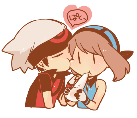 1girl, bandana, bandanna, black_hair, brown_hair, closed_eyes, couple, eating