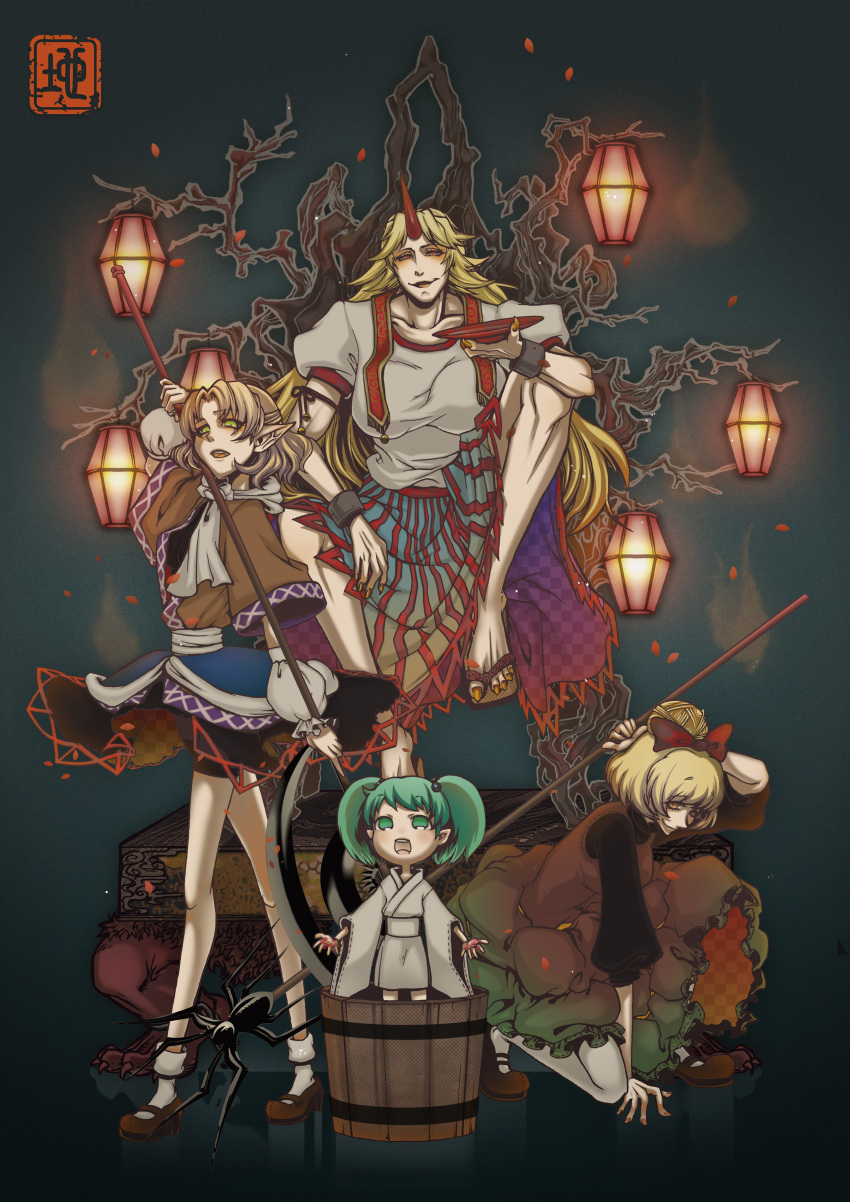 absurdres, bad_anatomy, bad_id, blonde_hair, blood, blood_stain, bloody_hands, bow