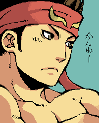 blue, dynasty_warriors, gan_ning, headband, oekaki