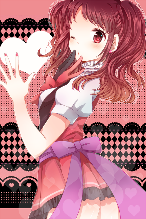 :o, amnos18, ass, breasts, brown_eyes, brown_hair, dress, earrings
