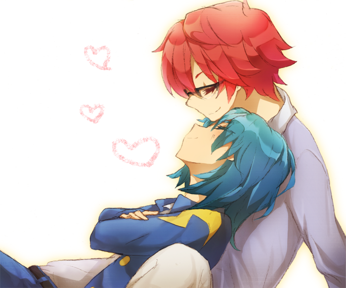 aqua_hair, closed_eyes, crossed_arms, eyes_closed, glasses, heart, inazuma_eleven, inazuma_eleven_(series)
