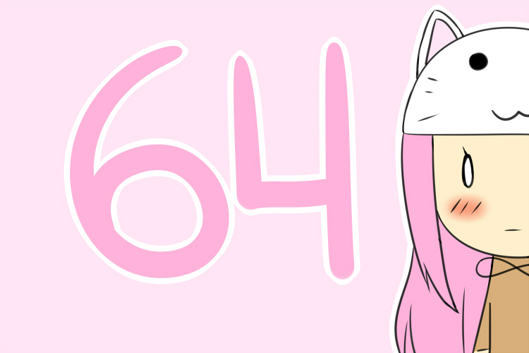 64, animal_ears, animal_hat, blush, cat_ears, cat_hat, chibi, hat