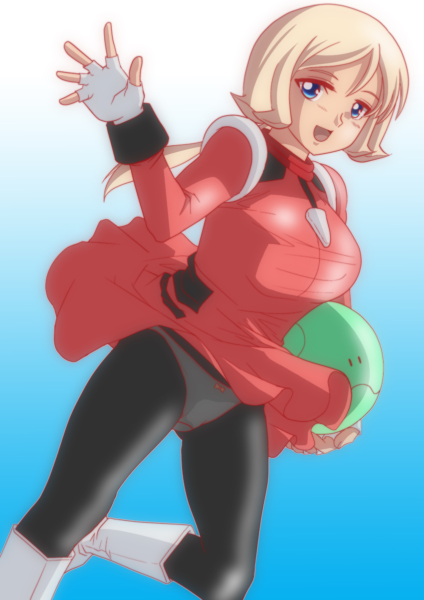 absurdres, artist_request, boots, breasts, emily_armond, fingerless_gloves, gloves, gundam