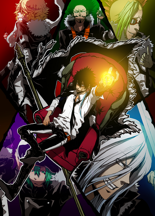 animal, belphegor_(reborn), belt, black_hair, black_pants, blonde_hair, blue_eyes, boots