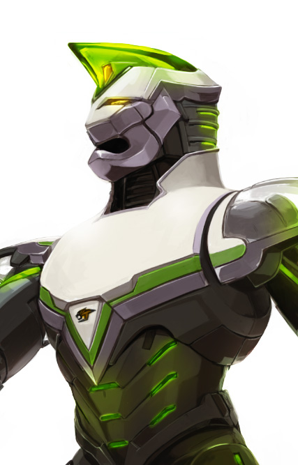 glowing, kaburagi_t_kotetsu, kubokawa_(haifukikara), male, neon_trim, power_armor, power_suit, solo