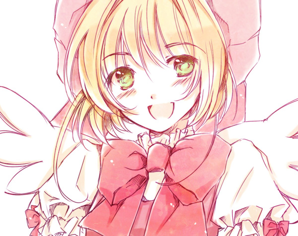 brown_hair, card_captor_sakura, cardcaptor_sakura, child, green_eyes, hat, kinomoto_sakura, sakana_(fish1119), short_hair, wings