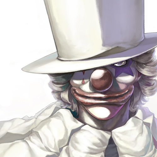 ako_(nedm), clown, clown_nose, facepaint, grey_eyes, hat, lowres, male