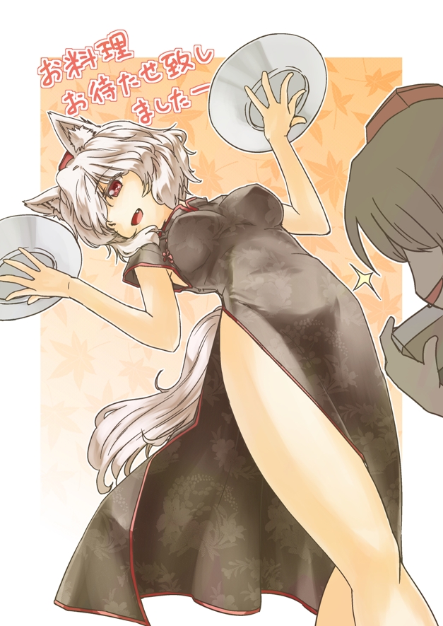 abo_(hechouchou), animal_ears, bare_legs, breasts, caesar_et_cleopatra, china_dress, chinese_clothes, dress
