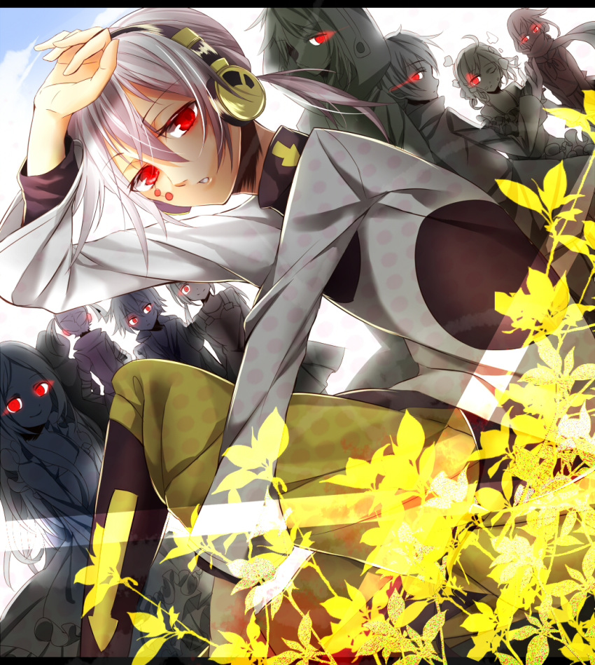 creator_connection, ene_(kagerou_project), glowing, glowing_eyes, headphone_actor_(vocaloid), headphones, hibiya_(kagerou_project), highres