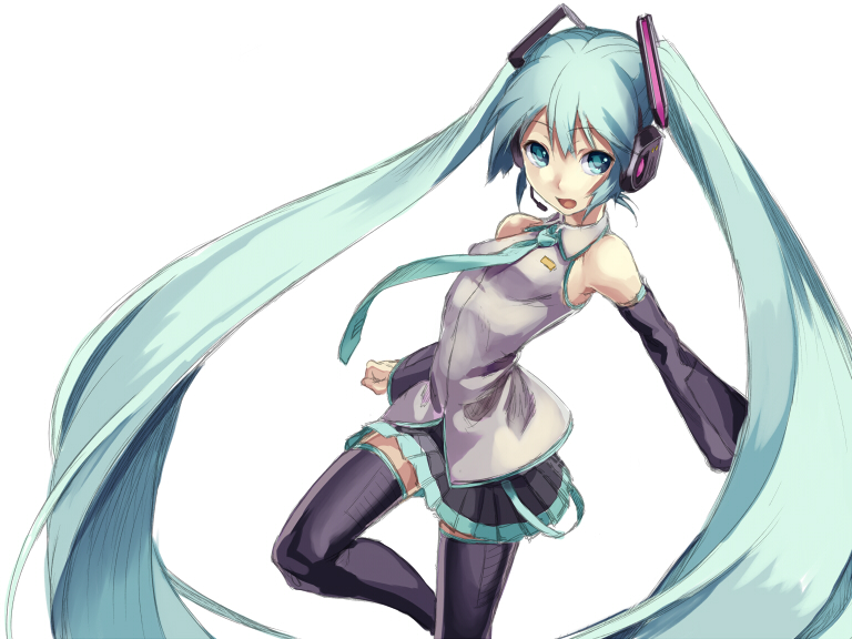 aqua_eyes, aqua_hair, bad_id, bare_shoulders, detached_sleeves, hatsune_miku, headset, long_hair