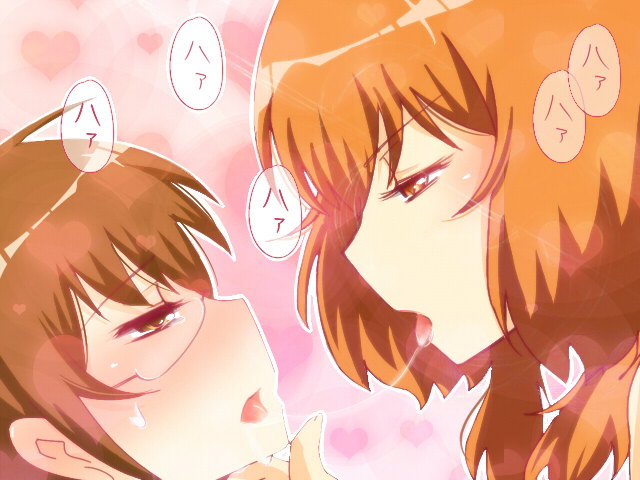 1girl, b_(kana0816), brown_eyes, brown_hair, chin_grab, eyelashes, glasses, half-closed_eyes