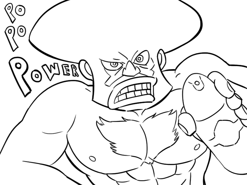 1boy, abs, afro, bb_(baalbuddy), bb_(pixiv2526006), chest_hair, garterbelt_(psg), lineart
