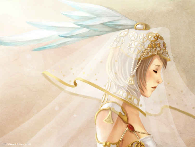 ashelia_b'nargin_dalmasca, ashelia_b'nargin_dalmasca, bridal_veil, bride, brown_hair, closed_eyes, dress, elise_trinh