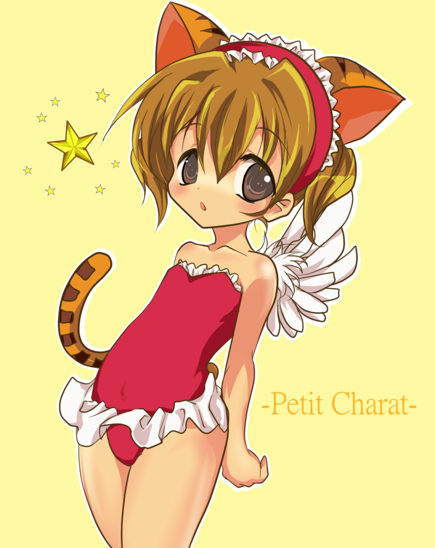 animal_ears, brown_eyes, brown_hair, cat_ears, cat_tail, child, di_gi_charat, guchurimu_genrishugi