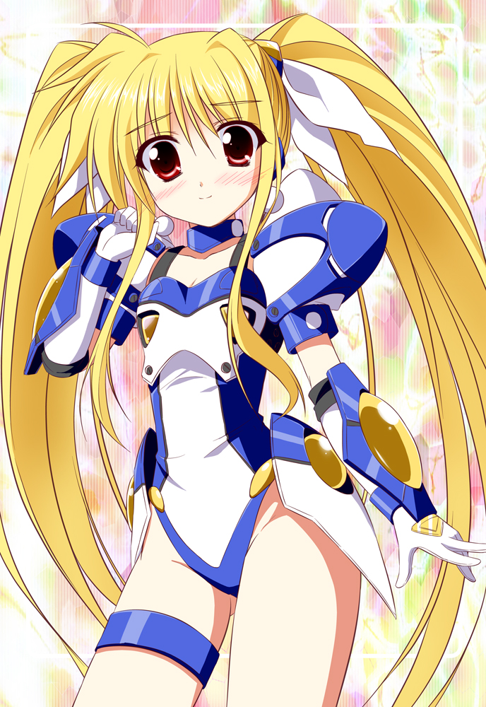 blonde_hair, cosplay, endori, fate_testarossa, ginga_ojou-sama_densetsu_yuna, kagurazaka_yuna, kagurazaka_yuna_(cosplay), leotard
