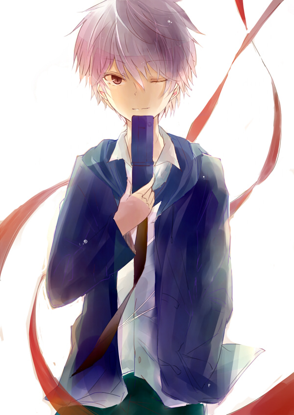 akise_aru, anko0308, brown_eyes, cellphone, hand_in_pocket, holding, light_smile, male