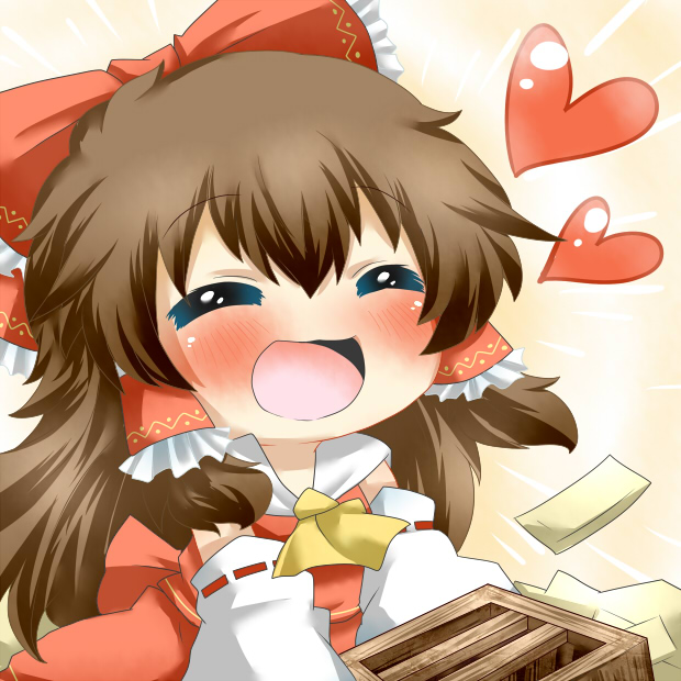 :d, ^_^, blush, bow, box, brown_eyes, chibi, closed_eyes