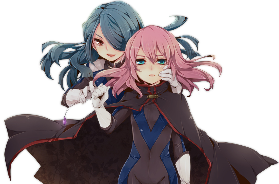 alternate_hairstyle, anachronism, androgynous, aqua_hair, blue_eyes, brown_eyes, cape, dark_emperors
