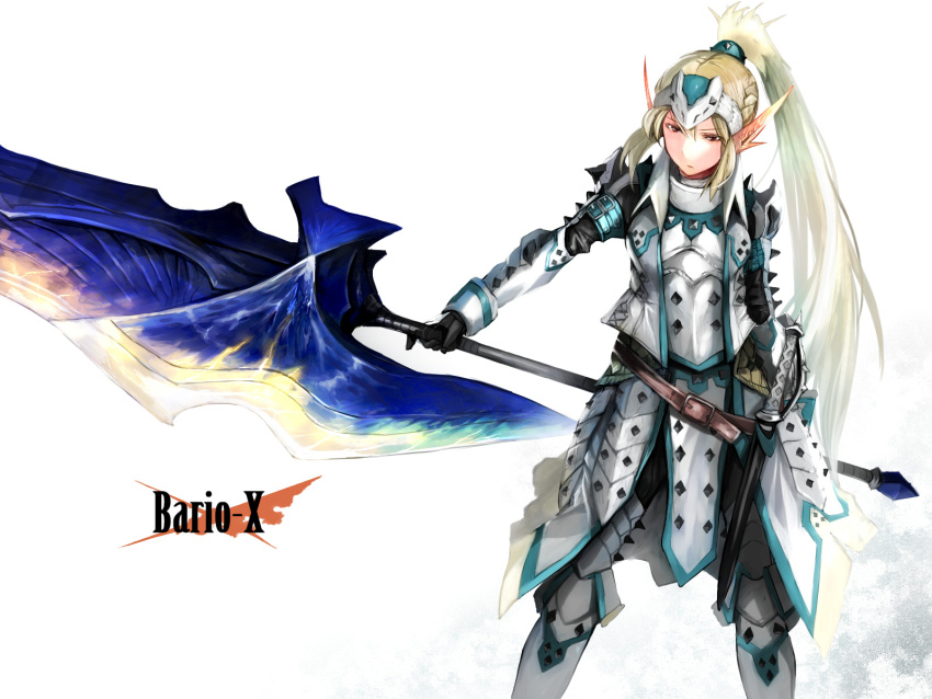 armor, barioth_(armor), belt, blonde_hair, character_name, fantasy, full_armor, highres
