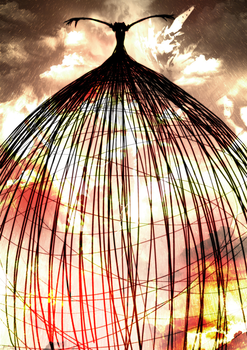 highres, kanran, kriemhild_gretchen, mahou_shoujo_madoka_magica, no_humans, rain, sky, tears