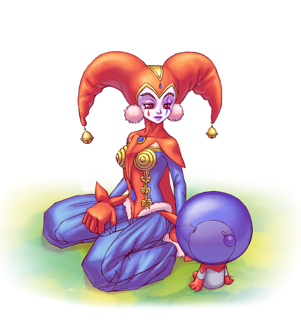 chrono_cross, face_paint, facepaint, harem_pants, harle, harlequin, hat, jester_cap