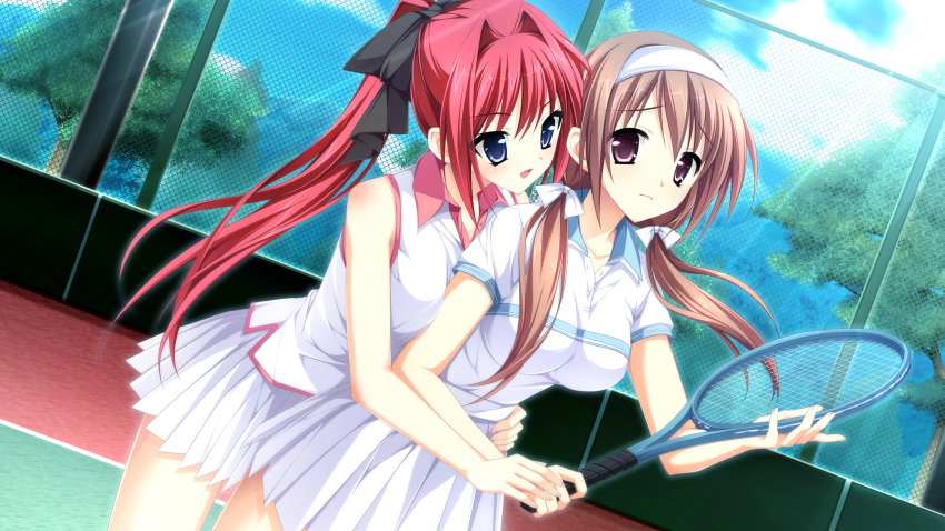 blue_eyes, brown_hair, game_cg, headband, kimishima_ao, long_hair, ohtori_rena, otome_ga_tsumugu_koi_no_canvas