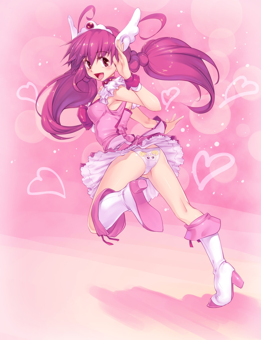 absurdres, boots, candy_(smile_precure!), colored_eyelashes, cure_happy, head_wings, highres, hoshizora_miyuki