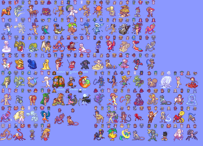 highres, mix, monster_girl, pixel_art