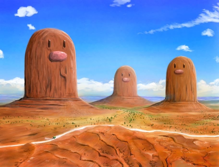blue_sky, brown, cloud, cosmo_(465lilia), desert, diglett, horizon, landscape