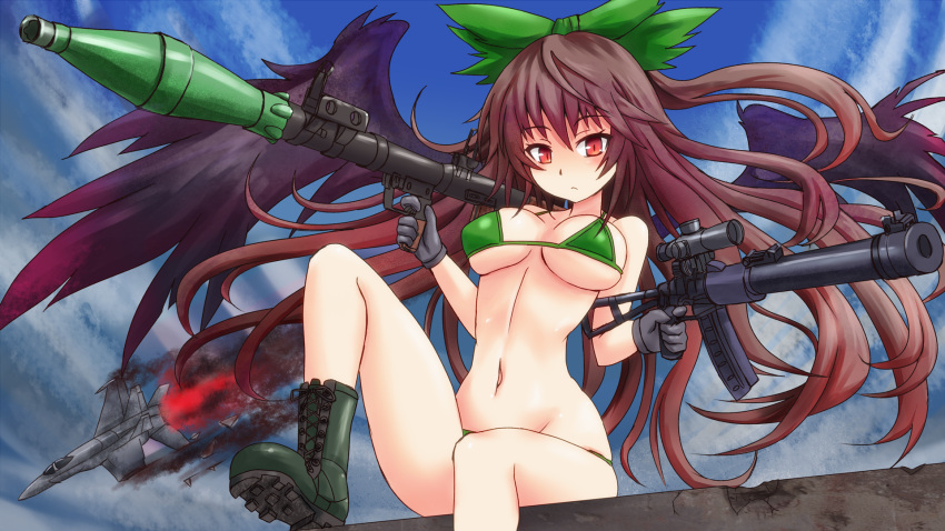 1920x1080, airplane, alternate_costume, as-val, as_val, assault_rifle, bare_shoulders, bikini