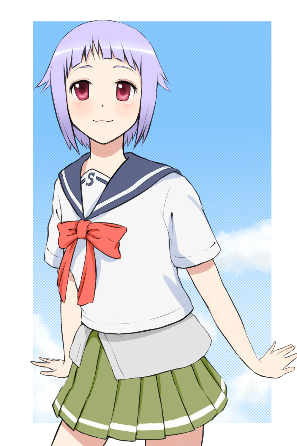 :3, bad_id, bow, chama, fnc, fnc_(upotte!!), highres, purple_hair