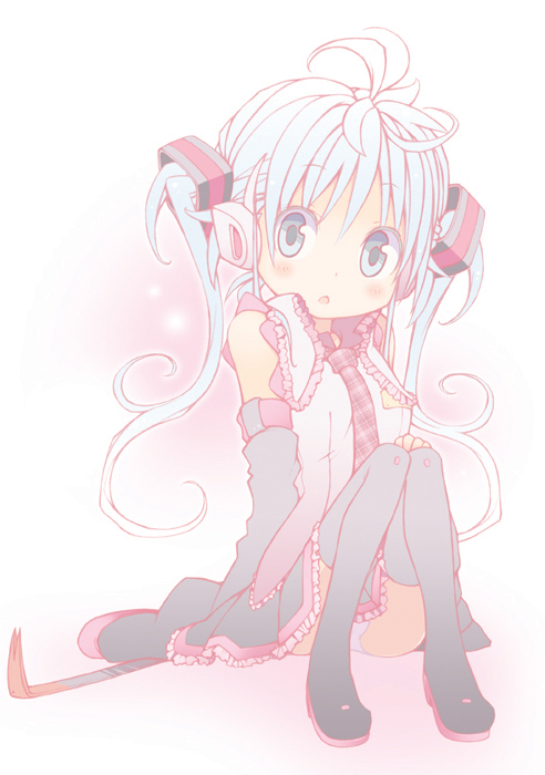 blue_hair, blush, hatsune_miku, kuro_(kuroneko_no_kanzume), long_hair, looking_at_viewer, panties, sitting
